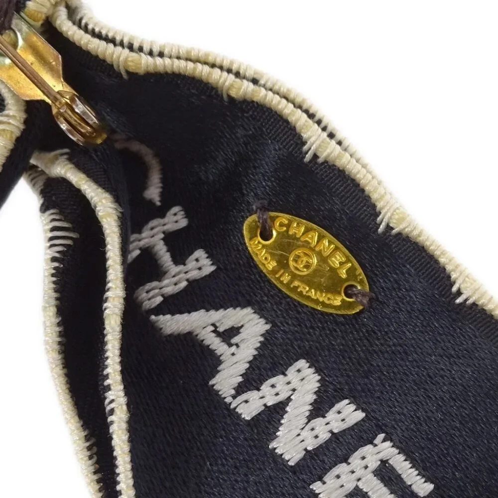 Chanel Bow Brooch Pin Navy